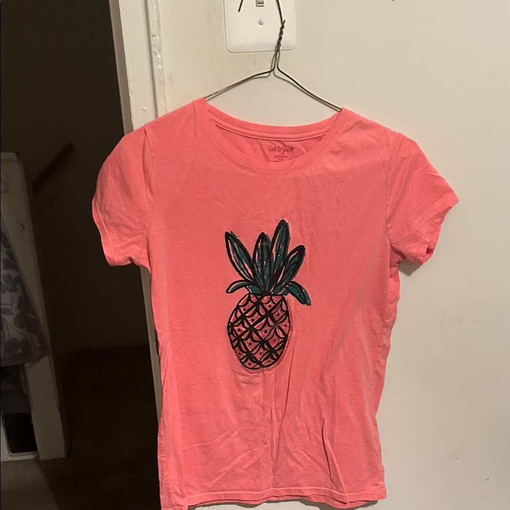 Cat & Jack Pink Pineapple Graphic Tee